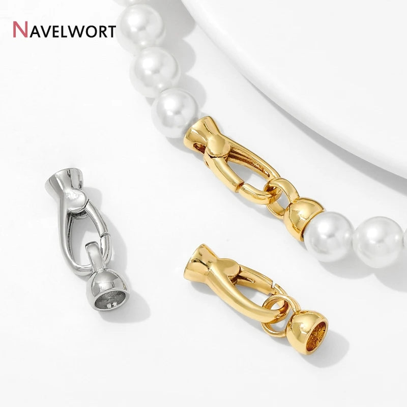 18K Gold Plated Brass Metal Connector Clasps For Jewelry Making,Locks For Bracelet,Pearl Necklace Clasps,Jewelry Accessories