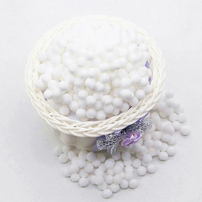 White Pompom 8mm 10mm 15mm 20mm 30mm 40mm Pom Poms Ponpon Crafts Supplies DIY for Kids Garment Sewing Home Wedding Decoration