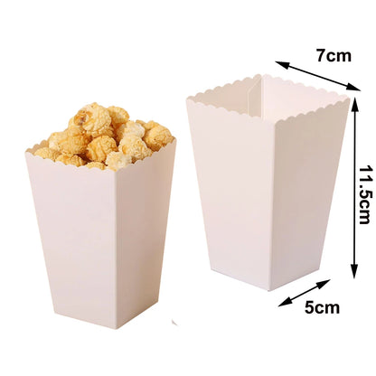 6/12/24 Solid Color Paper Food Trays Disposable Food Boat Black White Blue Yellow Popcorn Box Baby Showe Birthday Party Suppl