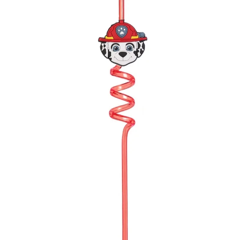 6Pcs Paw Patrol Straws Food Grade Spiral Pipette Kids Boys Girls Birthday Party Decoration Baby Shower Party Supplies Gifts -