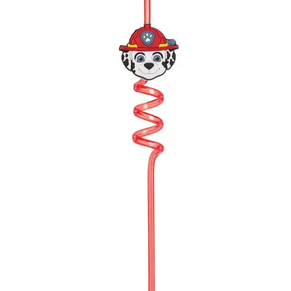 6Pcs Paw Patrol Straws Food Grade Spiral Pipette Kids Boys Girls Birthday Party Decoration Baby Shower Party Supplies Gifts -