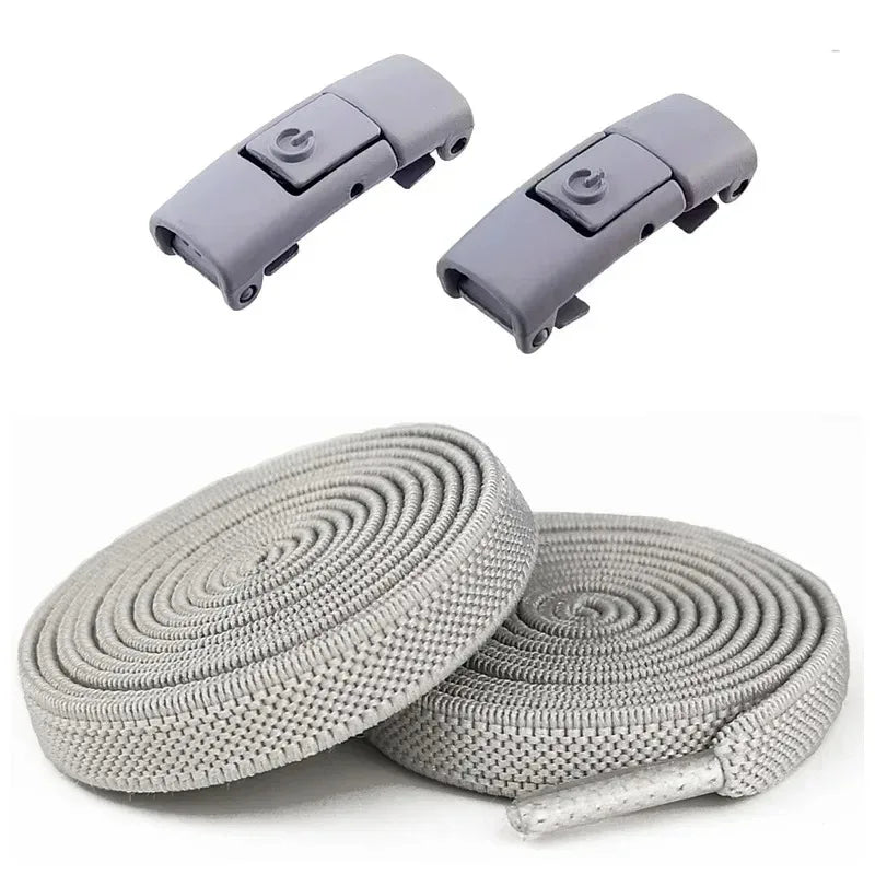 8MM No Tie Shoe Laces Press Lock Shoelaces Without Ties Elastic Laces Sneaker Kids Adult Widened Flat Shoelace for Shoes - Al