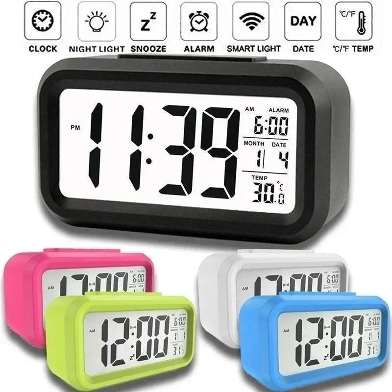 Led Digital Alarm Clock Backlight Data Times Calendar Desktop Multi-function Electronic Bedroom Decoration Desk Decorations W