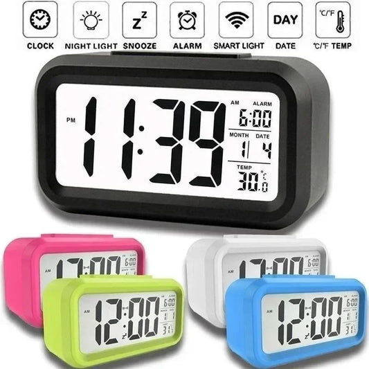 Led Digital Alarm Clock Backlight Data Times Calendar Desktop Multi-function Electronic Bedroom Decoration Desk Decorations W