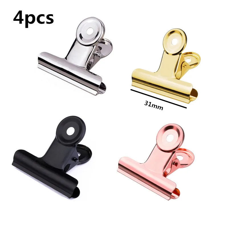 New 50mm 38mm 31mm 22mm Multicolor Round Metal Clamp Paper Clips Student School Office Supplies