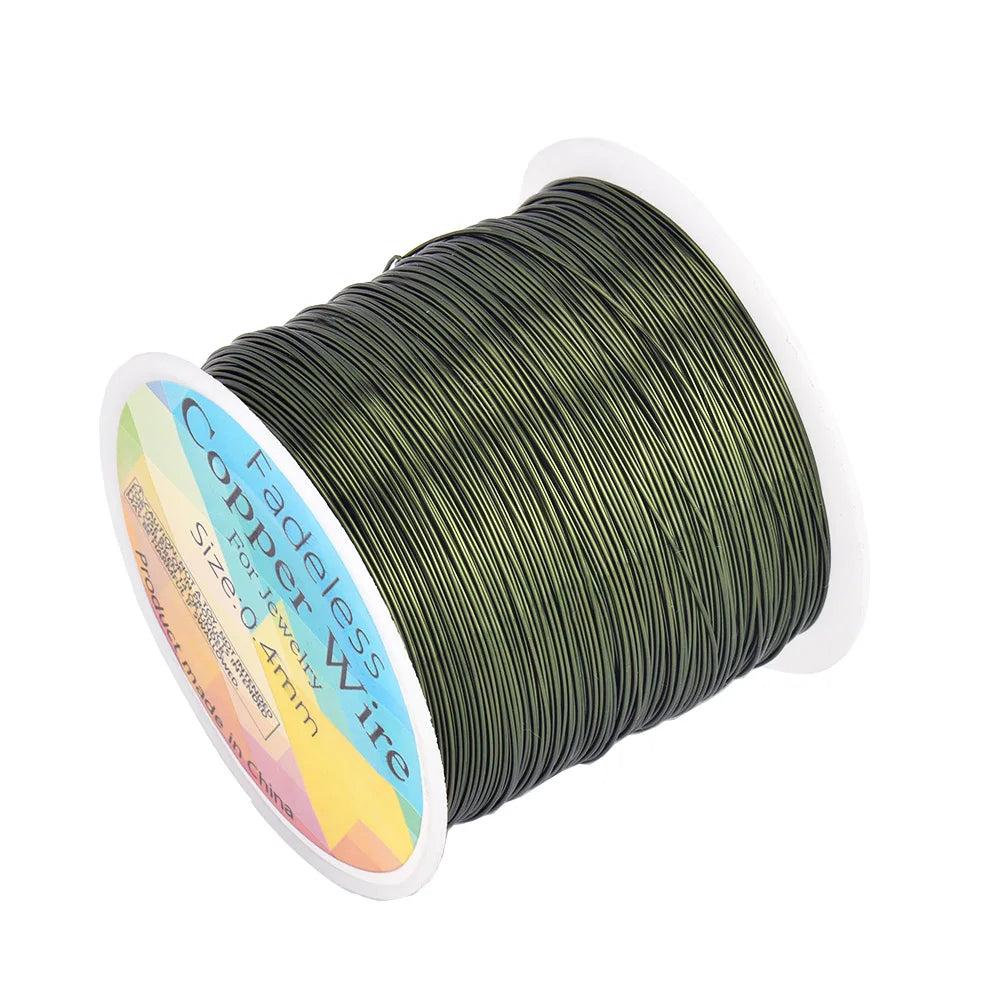 28 26 24Gauge Beading Floral Colored Jewelry Making Copper Craft Wire Soft DIY Metal Craft Art Wire 62-100Meters