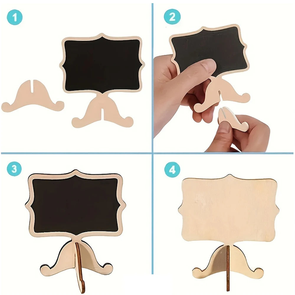 10Pcs Chalkboard Labels With Easel Mini Chalkboard Signs Wooden Chalkboards for Weddings Birthday Message