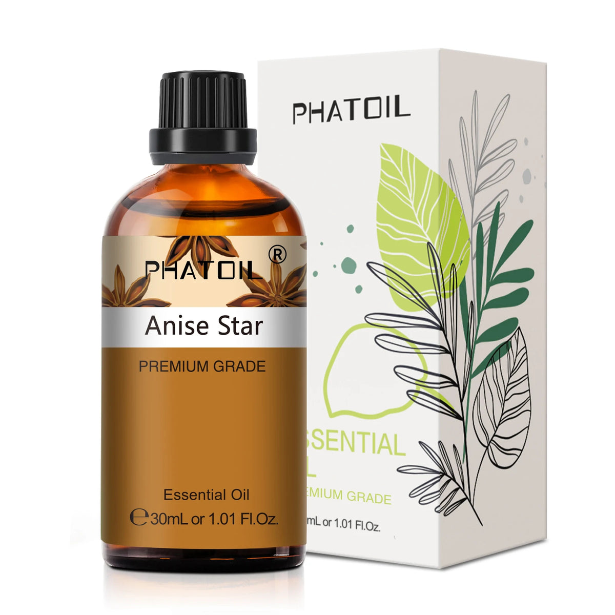 PHATOIL 1PCS Aromatherapy Essential Oil 30ml Lemon Eucalyptus Lavender Bergamot Jasmine Juniper Rose Vanilla Aroma Essential 
