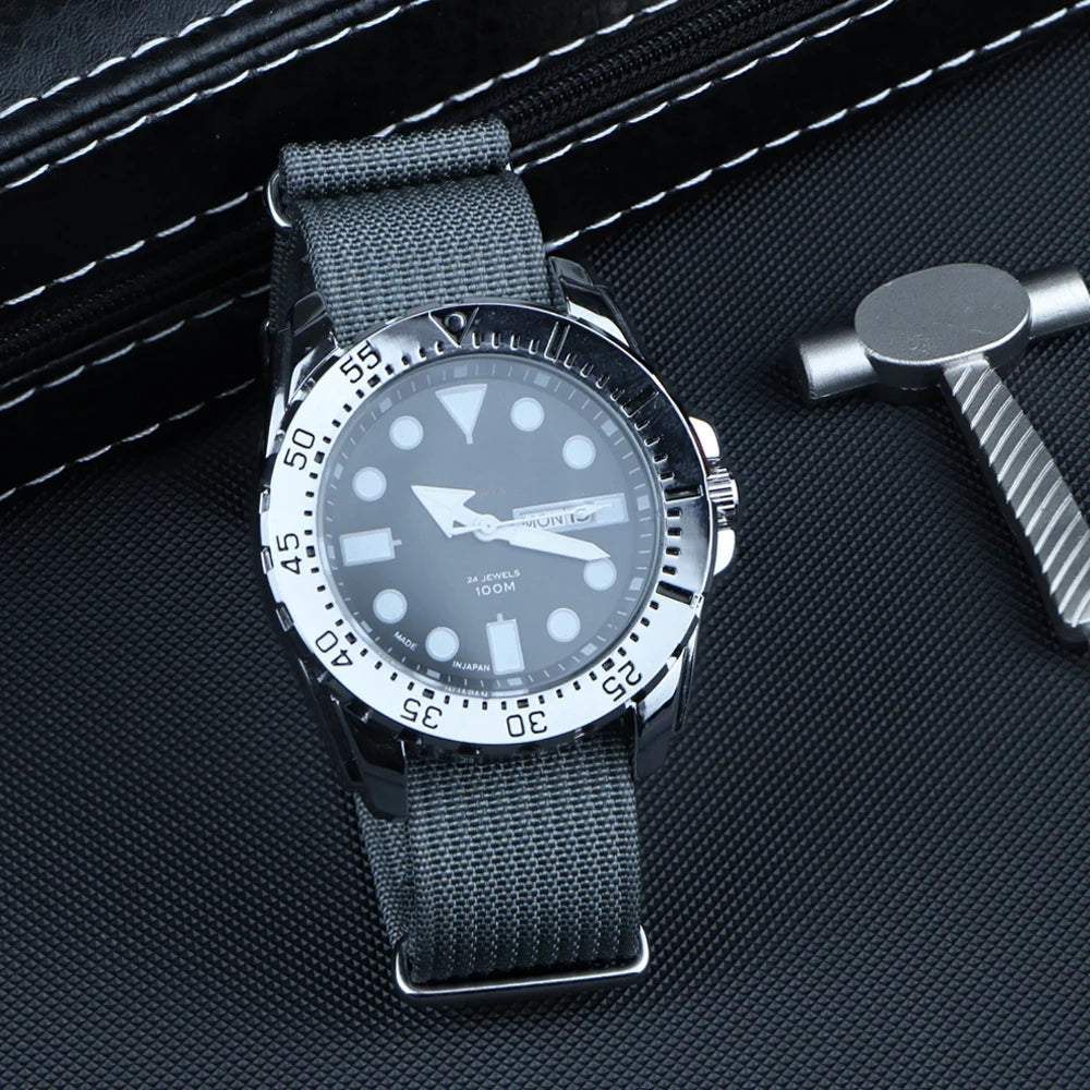 Ribbed Watch Strap 18mm 19mm 20mm 22mm 24mm Nylon Watch Straps Braid Ballistic Fabric Watchband Accessories for Military Band
