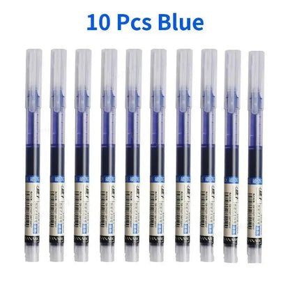 10pcs Gel Pens 0.5mm Needle Type Gel Ink Pens Straight Liquid Ballpoint Pen Colors Stationery School Office Writing Stationer