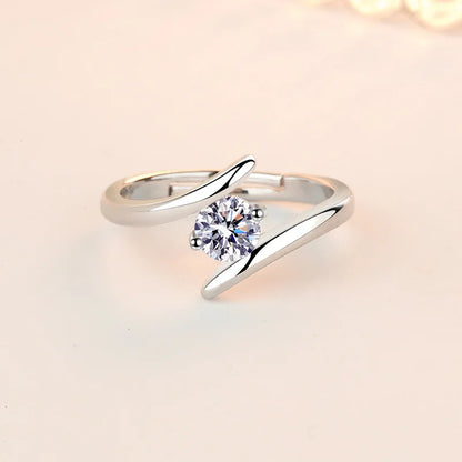 925 Sterling Silver Ring Simple Generous Zircon luxury For Women Rings Wedding Fine Jewelry Accessories Party Gift