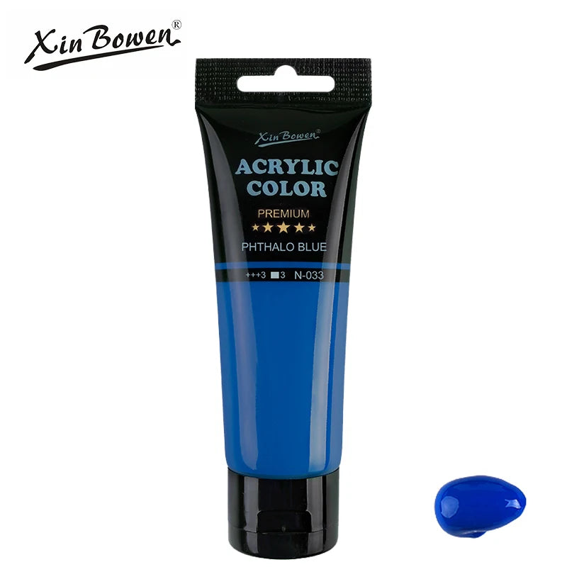 75ml Acrylic Paint for Wall Art Student DIY Graffiti Shoes Waterproof Sun Resistant Textile Painting Materials - Dark Blue