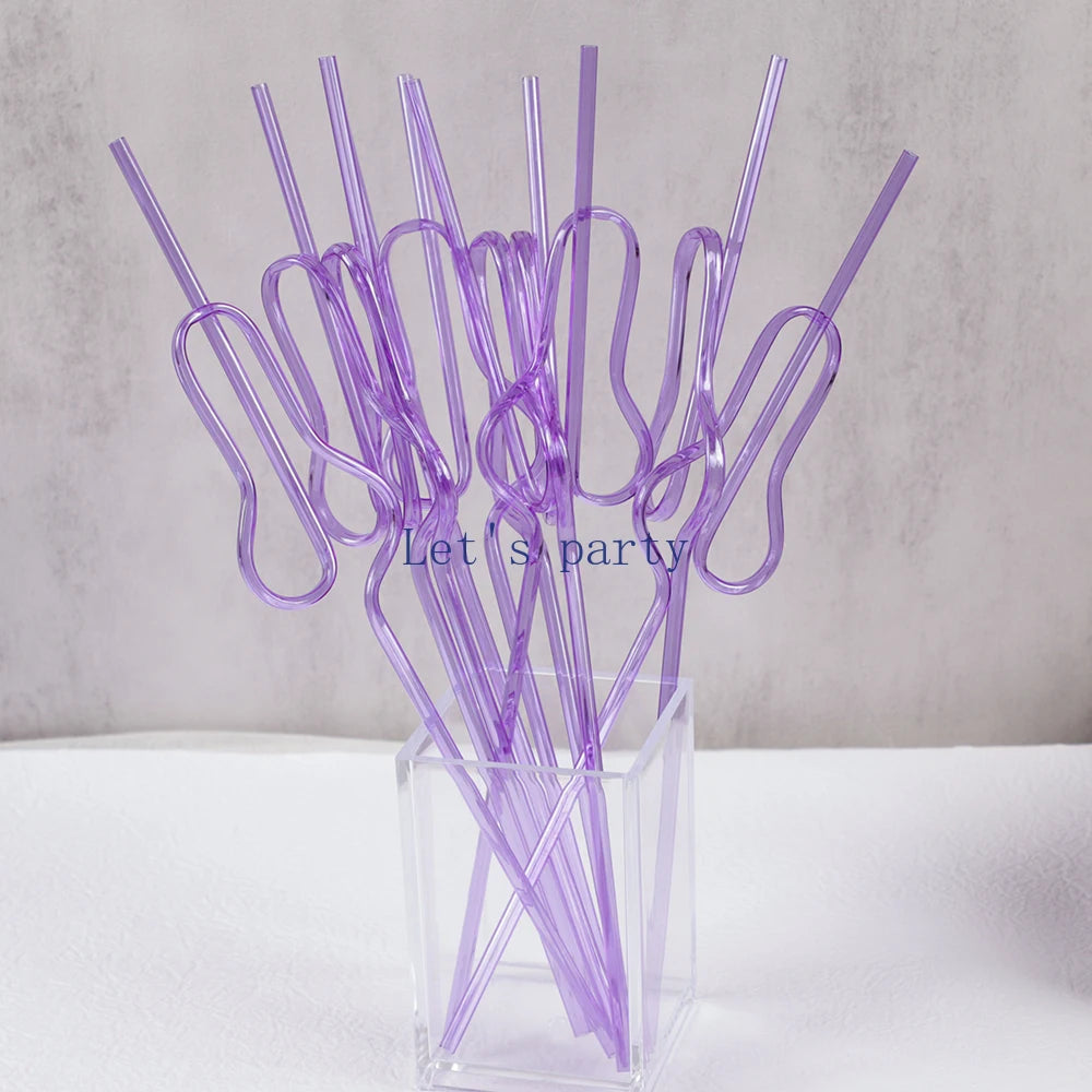 10Pcs Funny Penis Drinking Straws Bachelorette Hen Party Bridal Shower Favors Bride To Be Bar Straw Birthday Wedding Party De