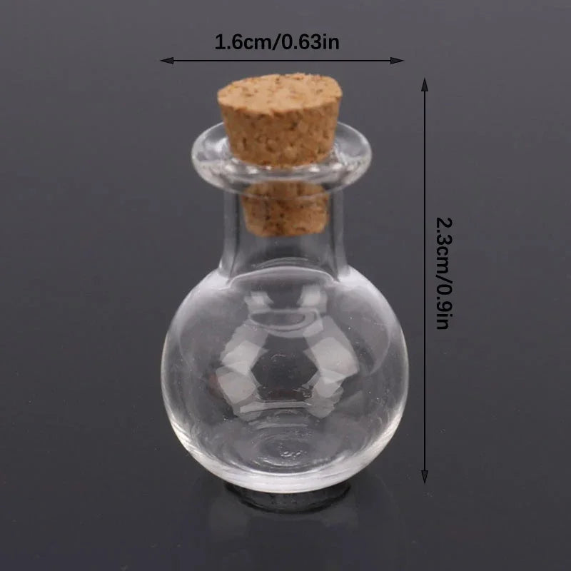 10Pcs Small Glass Bottles Miniature Potion Bottle Mini Cork Glass Vials Wedding