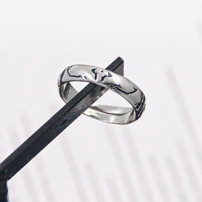 Anime Jujutsu Kaisen Ryomen Sukuna Itadori Yuji Ring Cosplay Metal Opening Adjustable Unisex Rings Jewelry Prop Accessories G