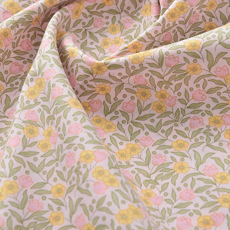 Floral Fabric Flower Cotton Printed Poplin Quilting Clothes Patchwork Muslin Sewing Accessories - J003
