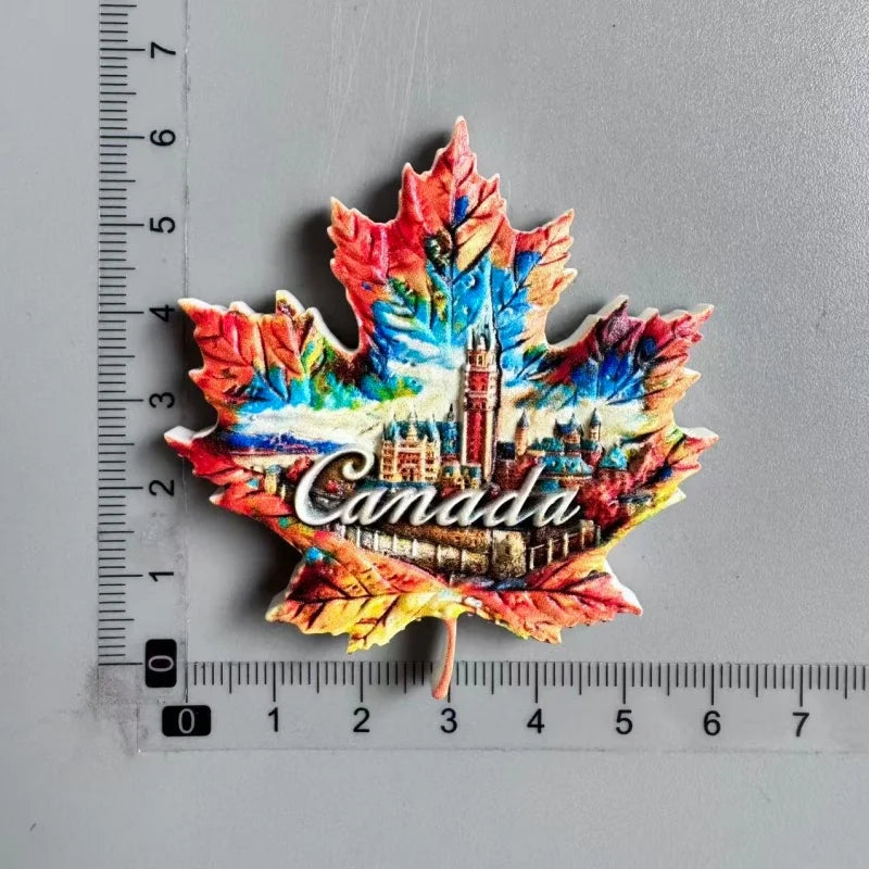 Canada Tourist Souvenir Fridge Magnets Ottawa Victoria Limeau Bridge Vancouver Quebec Toronto Bear Moose Maple Leaf Stickers 