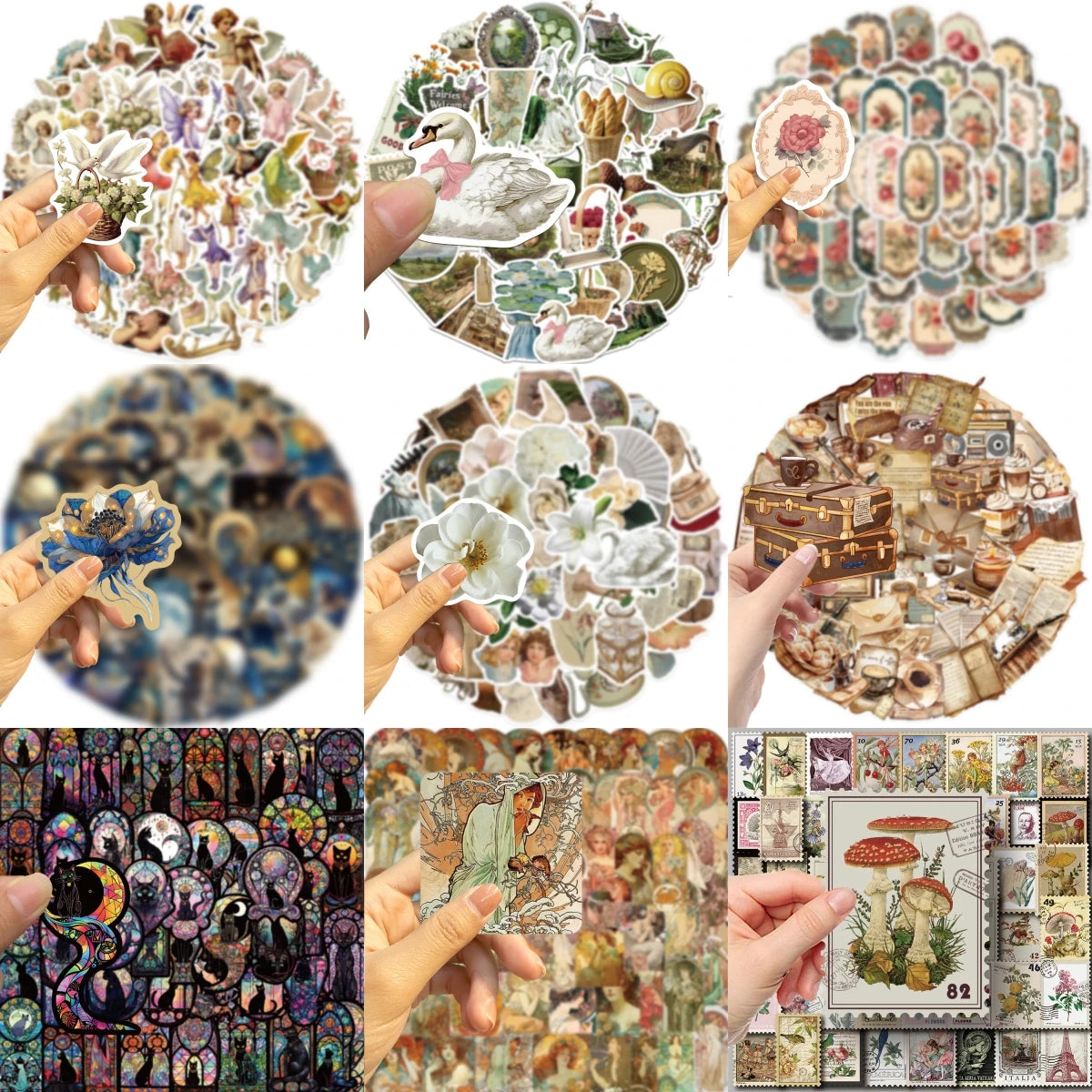 10/30/50PCS Vintage Aesthetic Stickers Series Rural Life Graffiti Children's Toys DIY Notebook Phone iPad Decoration