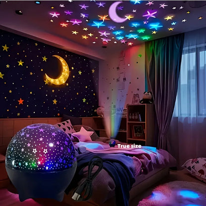 RGB Night Lights LED Projector Light Starry Moon Galaxy Projection Lamp 5V USB for Kids Present Christmas Gift Room Decoratio