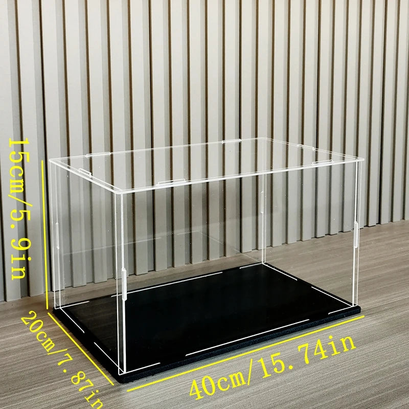 1pc Clear Acrylic Display Case Dustproof Toys Figures Car Trucks Vans Model Box Collection Storage Organizer Countertop Show 