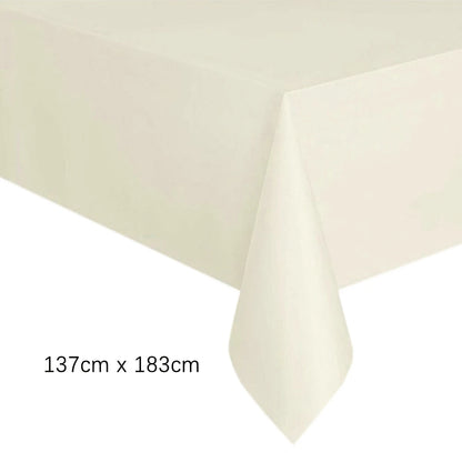 Disposable Tablecloth White Pink Table Cover Plastic Rectangle Desk Cloth for Birthday Wedding Party Table Decor Xmas - 1pc W