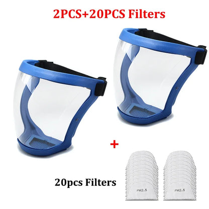 Protection Mask Splashproof Transparent Facial Protector Face FaceMask Protective Outdoor Safety Mask Head Cover Work Protect