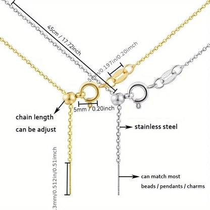 Adjustable Lariat Chain Necklace, Thin Stainless Steel Slide Chain for DIY Pendant Making, Multi-Color Available