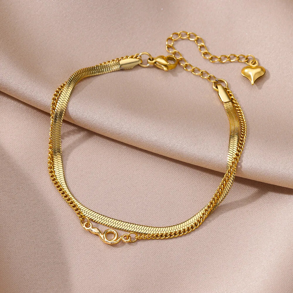 Anklets for women Foot bracelet women summer accessories Bracelet on the leg stainless steel ankle chain Jewelry - A
