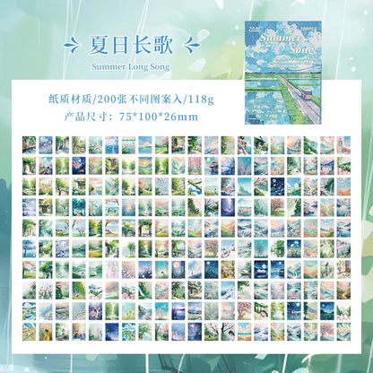 200 sheet Four Seasons Landscape material paper Decor Diary Album Scrapbooking material Background paper junk journal supplie