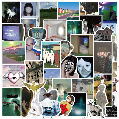 10/50pcs Dreamcore Acid Graphics INS Aesthetics Art Graffiti Stickers Phone Guitar Laptop Suitcase Waterproof Sticker Kids To