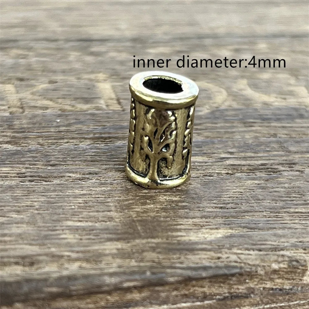 Nostalgia 1pcs Tree Of Life Bead For Hair Beard Braids Norse Runes Viking Symbols Beads For Bracelet Jewelry Making
