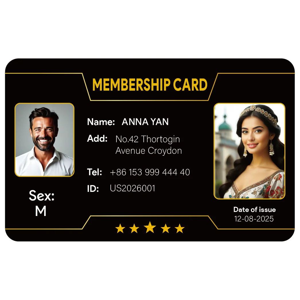 Custom 1 PCS Fan Club Membership Card PVC Plastic VIP Loyalty Card for Influencers Supporters Commemorative Worldwide Shippin