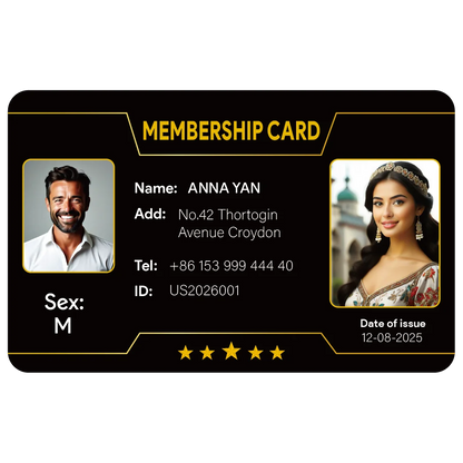 Custom 1 PCS Fan Club Membership Card PVC Plastic VIP Loyalty Card for Influencers Supporters Commemorative Worldwide Shippin