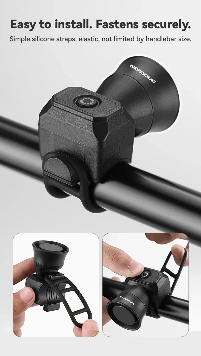 Bicycle Horn Mountain Bike Battery/USB Charging Waterproof Electronic Bike Bell Riding Equipment Children's Scooter Accessori