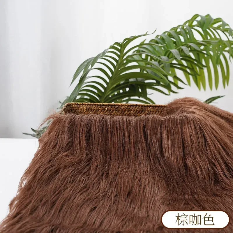 25x45cm 9cmPile Faux Fur Fabric For Sewing Doll Toy Beard Hair DIY Patchwork Material Accessories Home Decoration Cosplay Fab