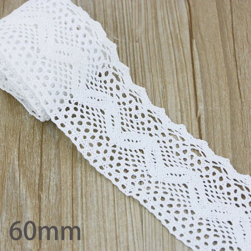 Lace Ribbon Trim, White Beige Cotton Embroidered Ribbon, 5 Meter Sewing Fabric, DIY Craft Materials, Elegant Lace for Gift Wr