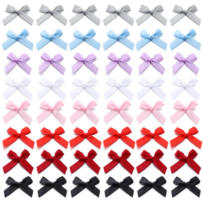50 Pcs/Lot 4*3.5cm Fresh Pink Ribbon Bows Small Size Satin Ribbon Bow Flower Craft Decoration Handwork DIY Party Decoration