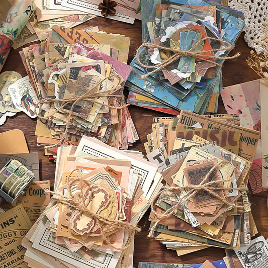 100 sheet Creative Scrapbook Vintage Materials Paper Combo Kit DIY Junk Journal Collage Photo Album Retro Art paper