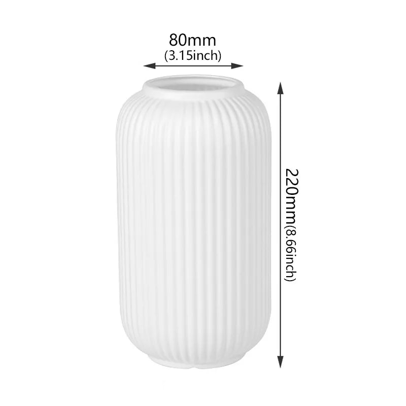 Nordic Plastic Small Vase for Tabletop Home Flower Living Room Decor Decoration Table Ornaments Circle Flower Arrangement Vas
