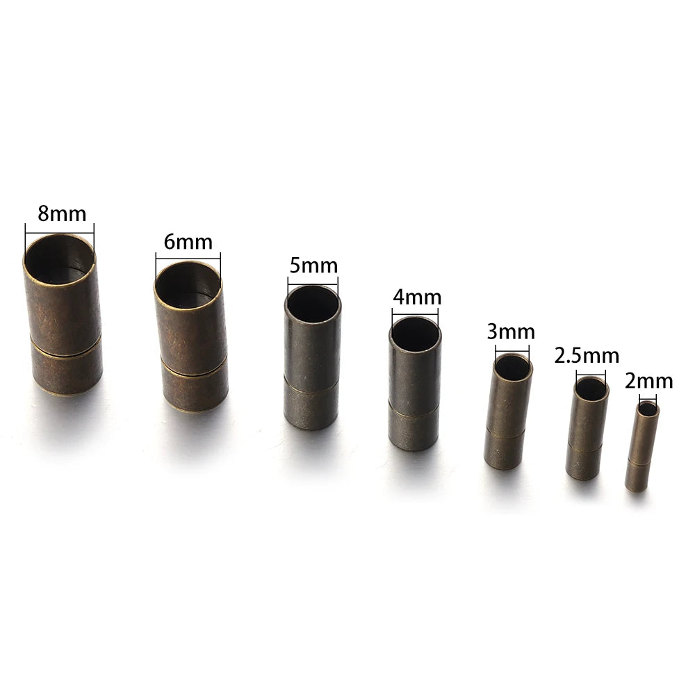 10pcs Leather Cord Ends Caps for Jewelry Making 2 3 4 5 6 7 8mm End Clasps Fasteners DIY Bracelet Necklace Finding