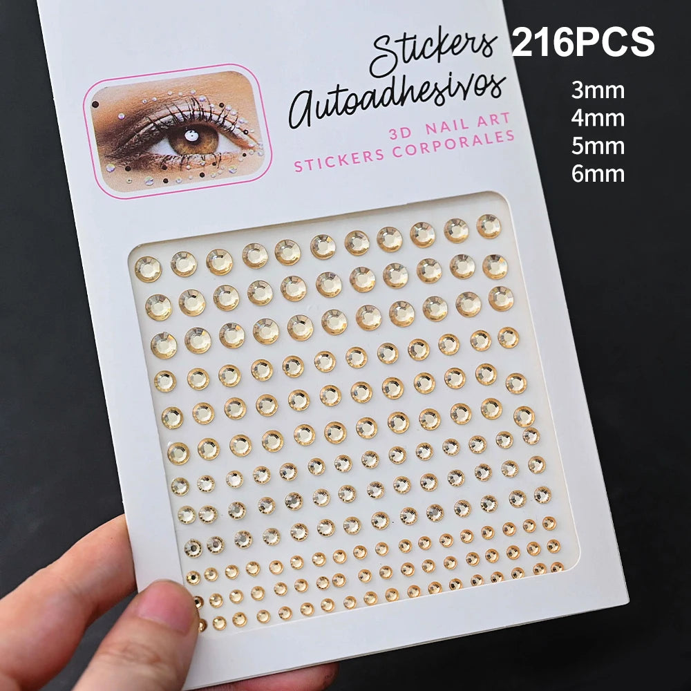 Stickers On The Face Rhinestone DIY Eyes Face Self Adhesive Temporary Tattoo For Makeup Party Festival Face Jewels Diamonds G