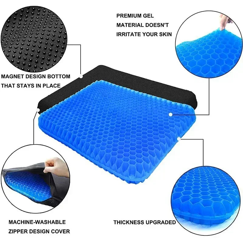 Gel Seat Cushion Double Thick Egg Gel Summer Cushion for Pressure Relief Breathable Chair Pad Car Seat Office Chair Soft Cush