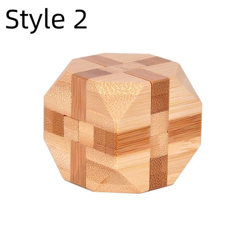 New Wooden Kong Ming Lock Lu Ban Lock IQ Brain Teaser Educational Toy Children Montessori 3D Puzzles Game Unlock Toys Kid Adu