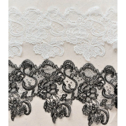 1Yard Hollow Embroidery Lace Trim, Wedding Dress Lace Fabric Decoration Accessories Eyelash Dress Lace 28CM Wide