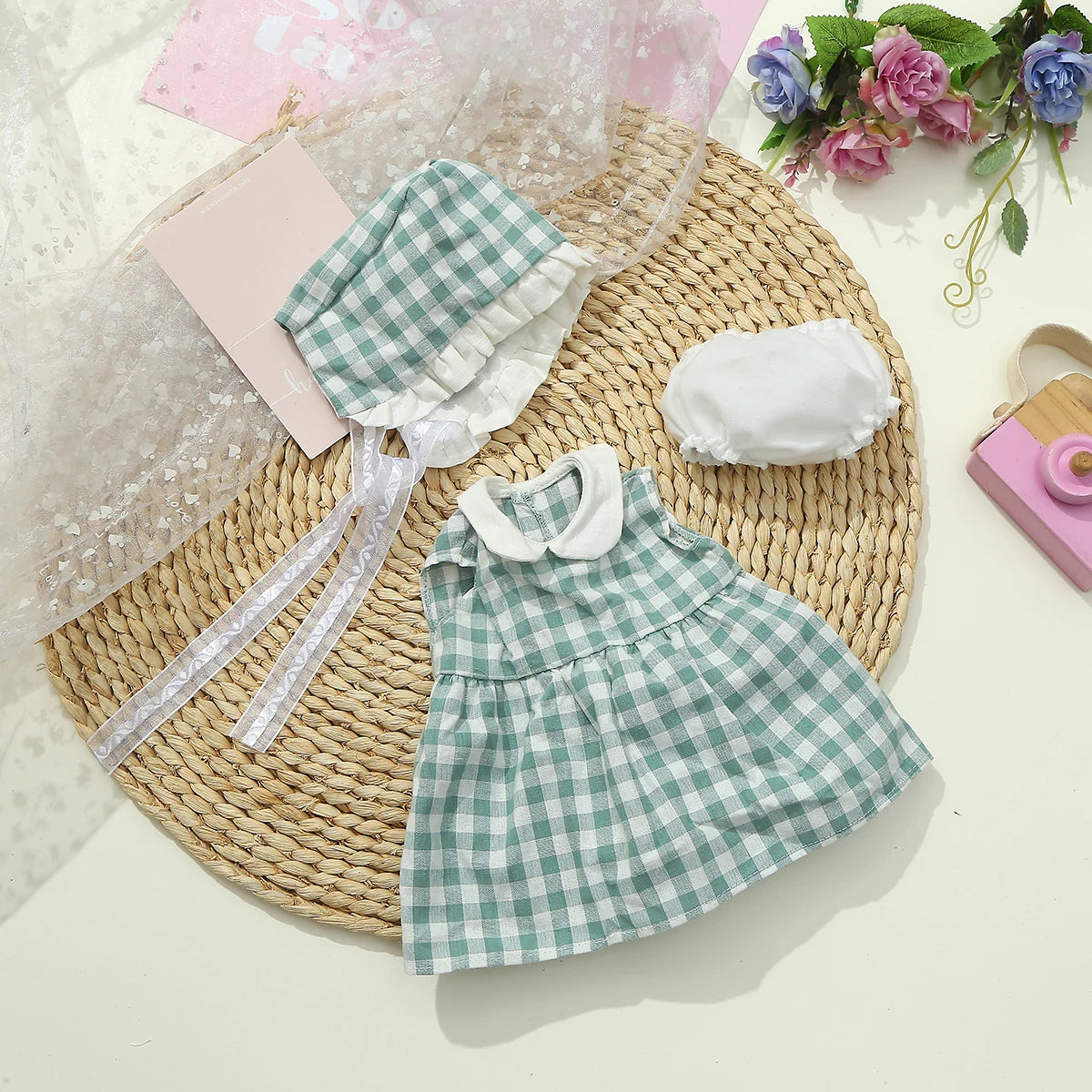 Dolls Clothes for 45cm Baby Dolls DIY Doll Accessories for 45cm Dolls Sweater Jumpsuite Clothes for Reborn Baby Dolls - green