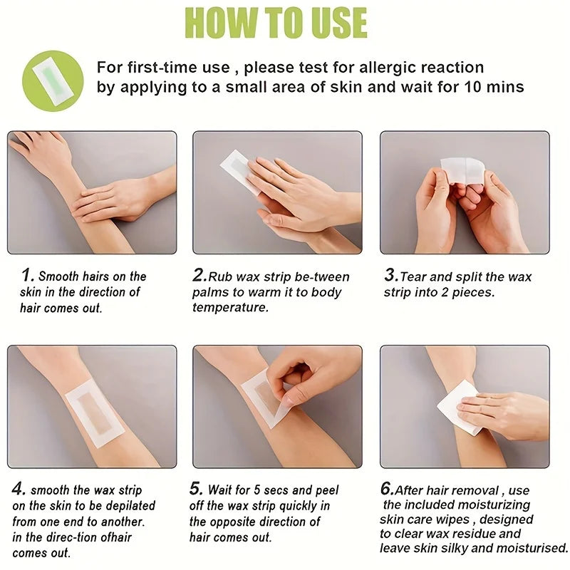 Professional Warning Tapes For Summer Hair Removal, Double Face Cold Warning Paper For Legs, Body, Face,6 Sticks, 10/20 Stick