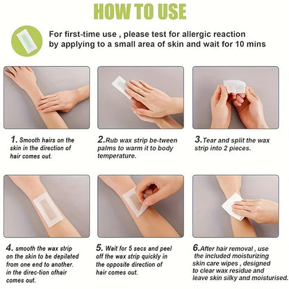 Professional Warning Tapes For Summer Hair Removal, Double Face Cold Warning Paper For Legs, Body, Face,6 Sticks, 10/20 Stick