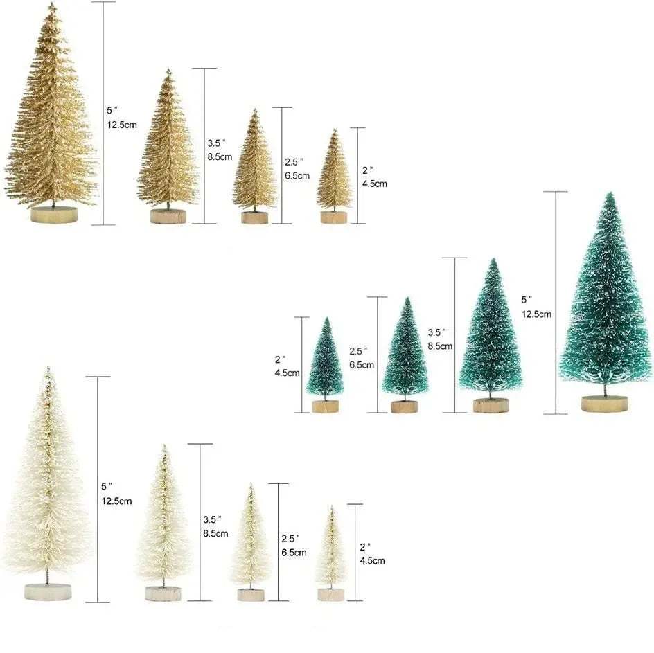 Mini Christmas Tree Ornaments Christmas Tabletop Decorations Ornaments Home Xmas Gifts Cedar Pine Needle Tree Window Decor