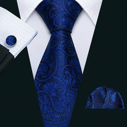 Men Tie Gold Navy Blue Striped Tie Barry.Wang 3.4" Jacquard Party Wedding Woven Fashion Designers Necktie For Men silk Busine
