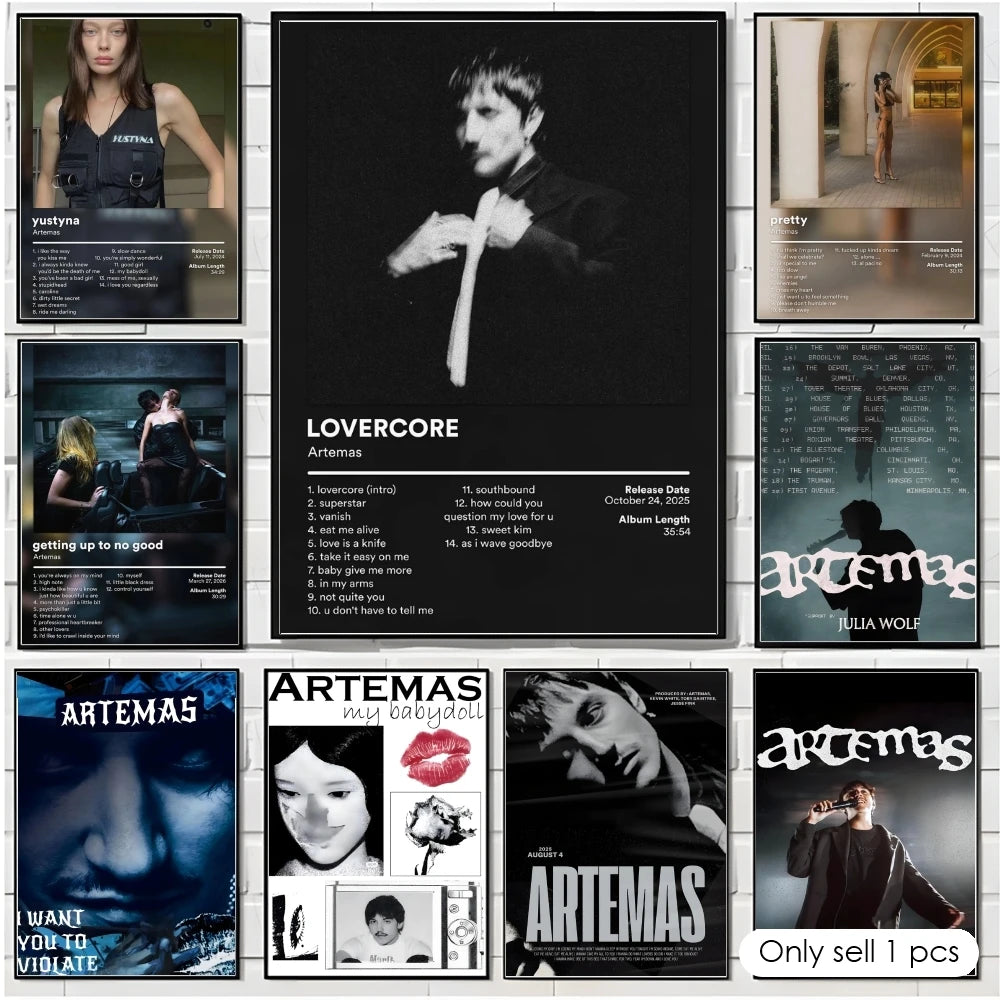 Singer A-Artemas Album Cover Poster Decorative Wall Art Stickers Mural Photo Print for Home Living Room Hallway Decor